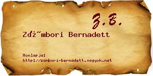 Zámbori Bernadett névjegykártya