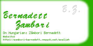 bernadett zambori business card